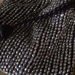 Elegant Black and Silver Beaded Bag